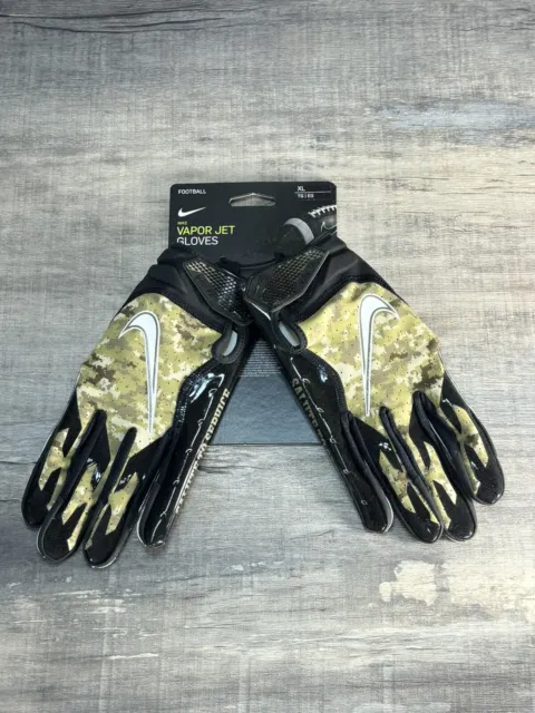 Nike Vapor Jet 6.0 NFL Salute To Service Football Adult Gloves Black Camo Sz XL