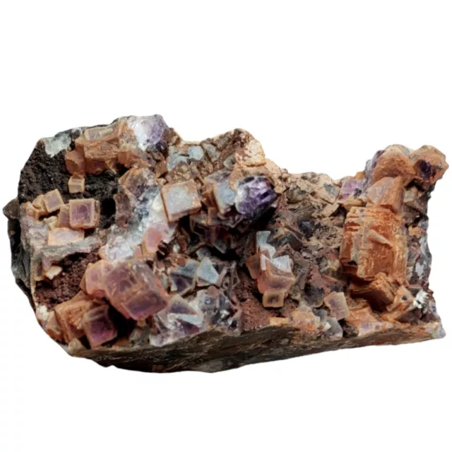 1415g Natural Purple Cubic FLUORITE with Calcite - Rare Quartz Crystal Best