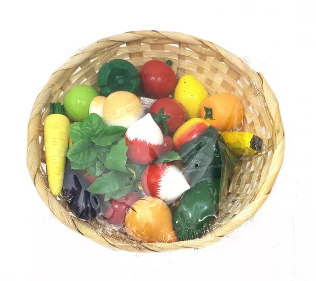 Goki 51660 - Obst und Gemüse im Korb für Kaufladen Holz