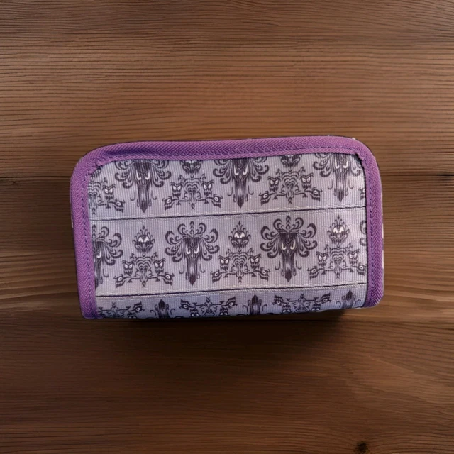 HARVEYS SEATBELT DISNEYS Haunted Mansion Damask Zipper Wallet-Rare-EUC ...
