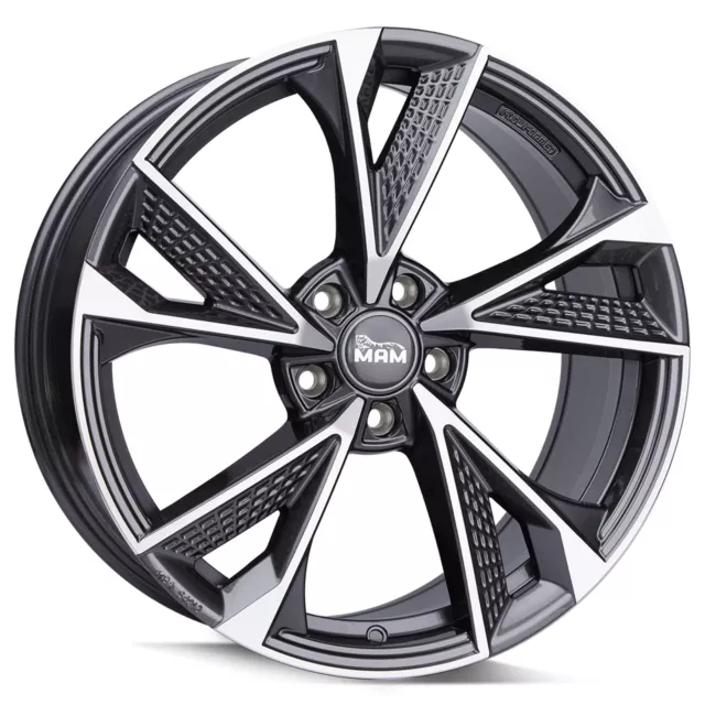 19 Zoll Alufelgen MAM RS6 5x112 Grau Poliert für MB C-Klasse Coupe 4matic W205