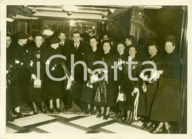 1938 GENOVA Marchesa MEDICI DEL VASCELLO sul piroscafo REX con le Falangiste
