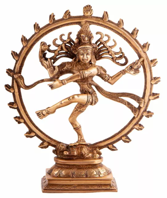 SHIVA NATARAJ Messing 28 cm 2,2 kg Figur Statue Gott Altarfigur Feng-Shui