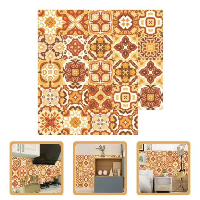 24 Pcs Mosaic Tiles Calcomanias De Pared Self Stick Vintage