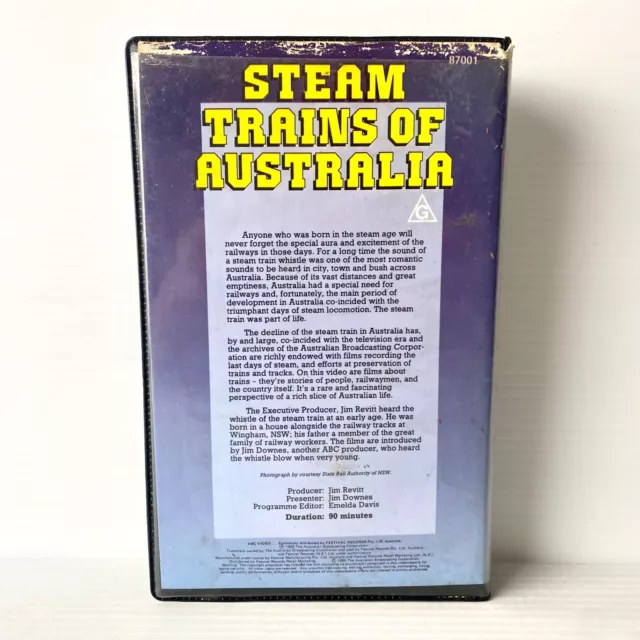Steam Trains Of Australia Vintage - VHS Tape - Tested & Working - Free Postage 2