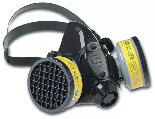 North 7700 Half Face Respirator Mask & 7500-3 Organic Vapor Acid Gas Filter SML