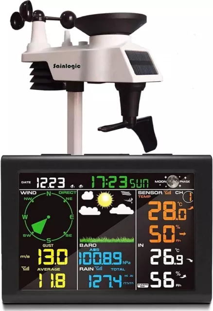 Sainlogic Stazione Meteo Wireless con Sensore Esterno, 8 in 1 previsioni