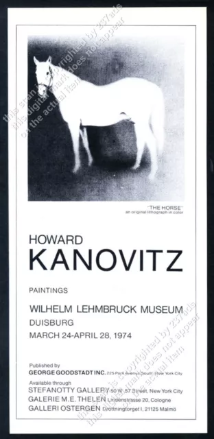 1974 Howard Kanovitz horse art Wilhelm Lehmbruck Museum show vintage print ad