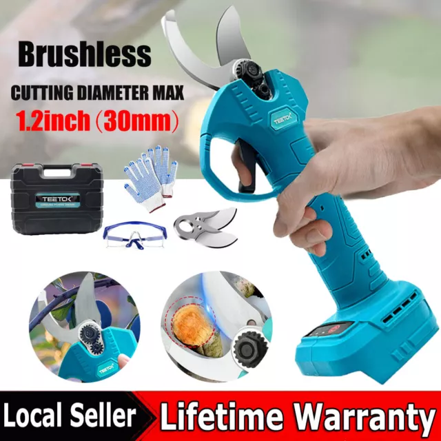 30mm Cordless Brushless Electric Pruning Shears Secateur For Makita 18V Battery