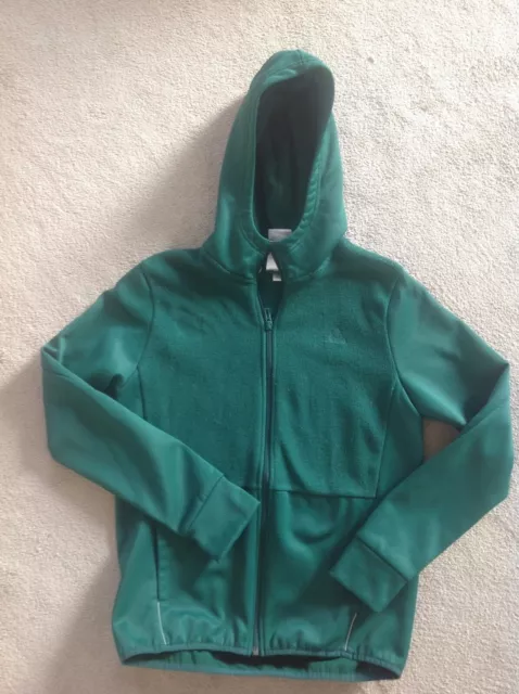 Adidas boys green zip up hoodie age 13-14 years