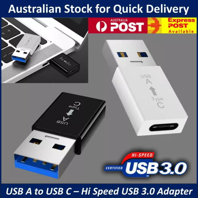 USB A to USB C High Speed USB 3 Adapter - Data Transfer and Charging Compatible