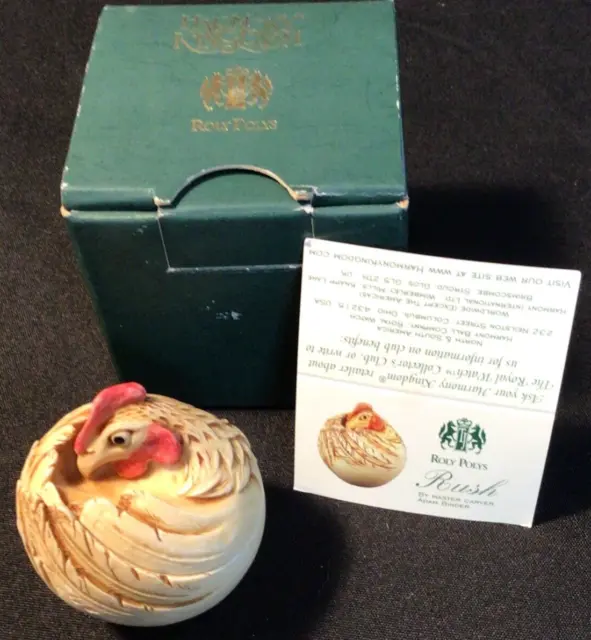 HARMONY KINGDOM'S RUSH HEN Roly Polys Collection, Chicken Trinket Box