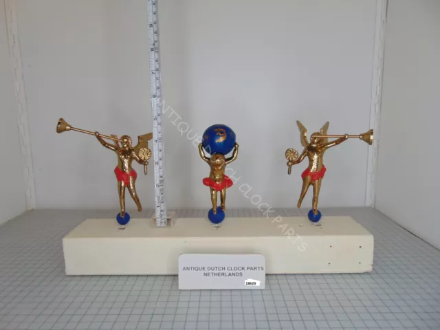 Original Warmink Brass Set Of Statues For Hood Friesian Tail & Schippertje Clock