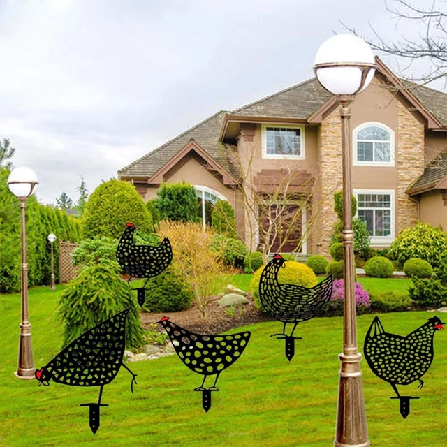 3 Hühnerfiguren Aus Resin - Realistische Garten Deko Für Innen & Außen