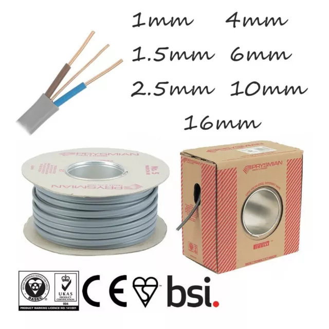 Twin and Earth 1mm 1.5mm 2.5mm Quality Electrical Cable Wire Cut To Size 6242Y