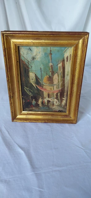 Ancien Tableau Huile Sur Toile