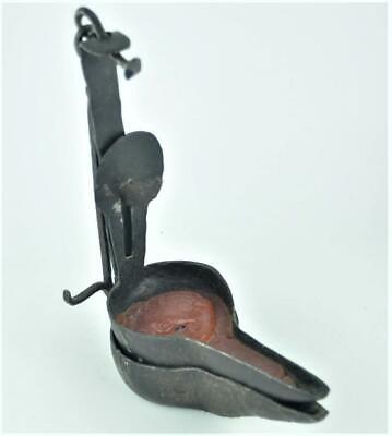 Rare Antique Wrought Iron Cruise Betty Grease Whale Oil Lamp