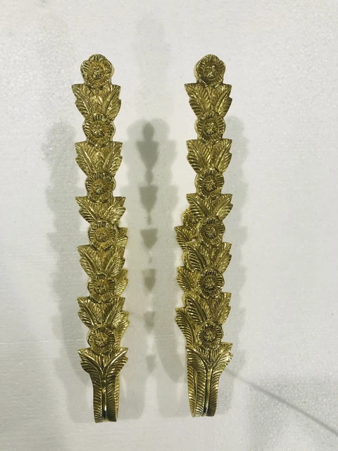 Vintage Brass Curtain Drapes Tie Back Hooks Wall Mounted (set Of 2)
