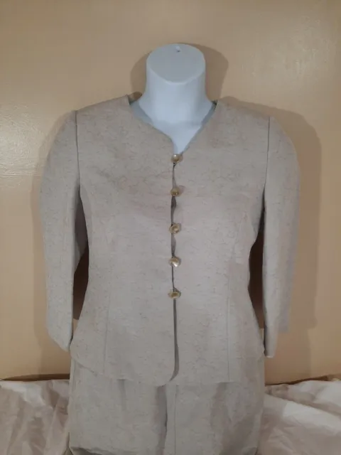 Armani Collezioni Womens Skirt Suit 10 37 Gray Top Blouse Jacket Blazer Coat