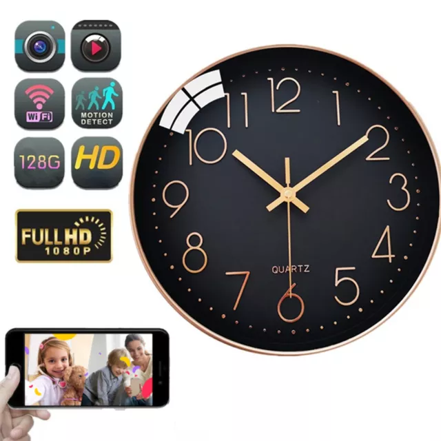 1080P HD IP Wifi CCTV Wall Clock Camera Home Security Nanny Video Recorder 3