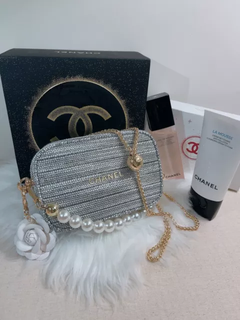 🌟🤍NEW Chanel 2022 Holiday Limited Gift Set Cleansing DUO Pouch/Crossbody 🤍🌟