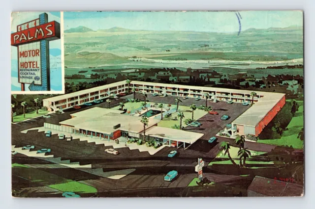 Postcard New Mexico Las Cruces NM Palms Motor Hotel 1970 Posted Chrome
