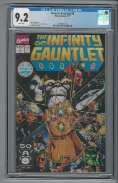 Infinity Gauntlet #1 CGC 9.2 NM- Marvel Thanos Avengers End Game War 7/91