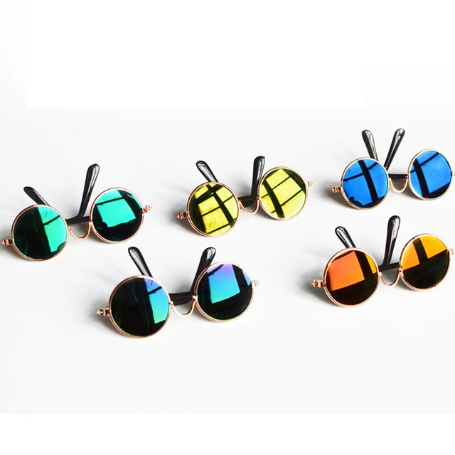 Pet Lovely Vintage Round Cat Sunglasses Reflection Eye wear glasses For Dog ~m'