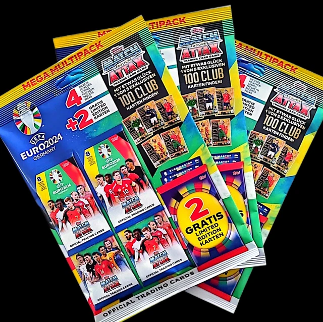 TOPPS EURO 2024 Match Attax 3x Mega Multipack Trading Cards (Read