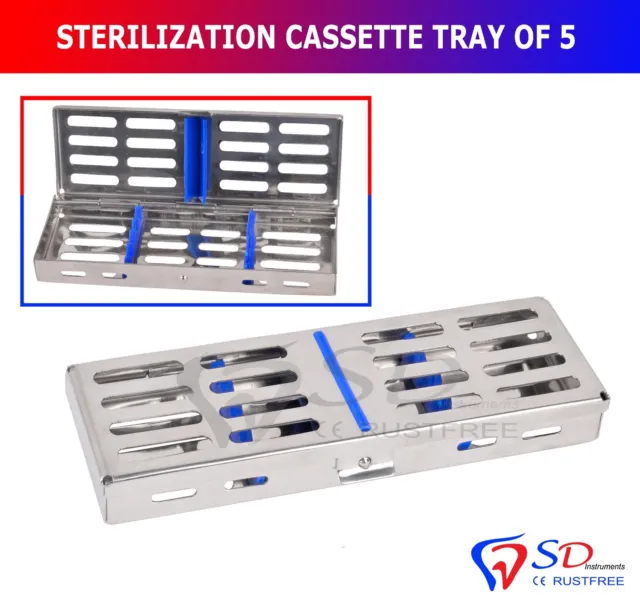 Sonrisa Esterilización Casete Bandeja Rejilla Sujeción 5 Instrumentos Dentales