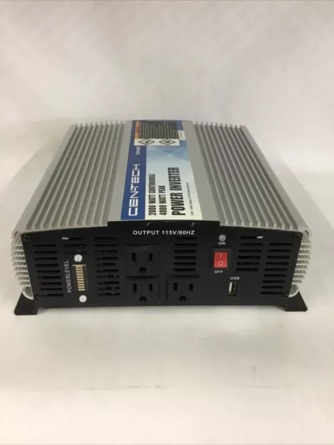 cen-tech power inverter 2000 watt continuous / 4000w surge #69662 12VDC - 115VAC