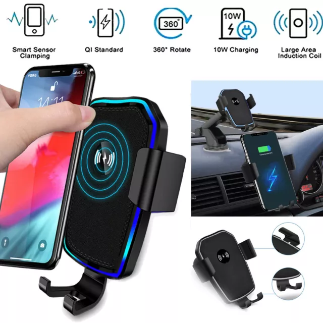 10W Qi Auto Ladegerät KFZ Handy Halterung Induktions Clamping Wireless Charger