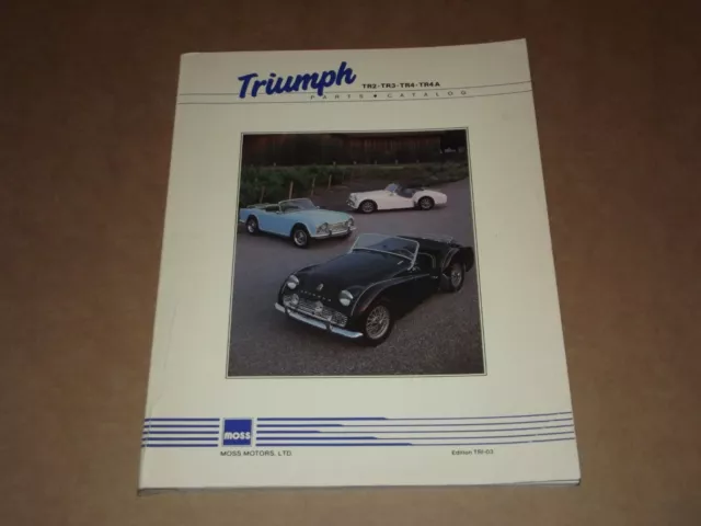 Catalogue De Pieces Detachees Moss Pour Triumph Tr2,Tr3,Tr4.