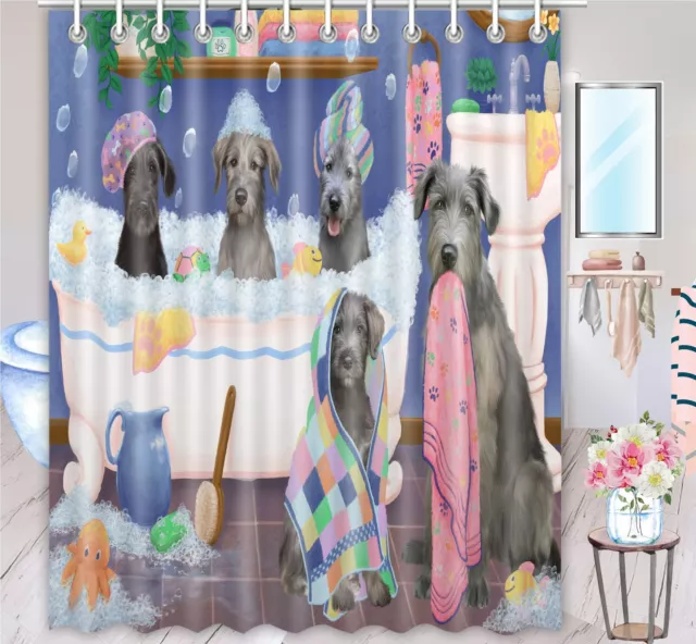 Halloween Wolfhound Dog Shower Curtain Bathtub Screens Personalized Hooks