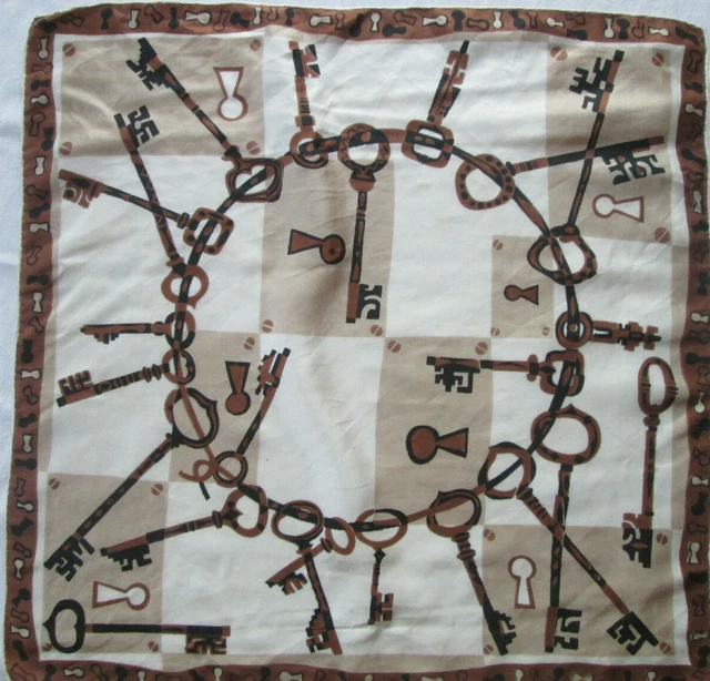 Foulard soie TBEG vintage scarf 53 x 54 cm