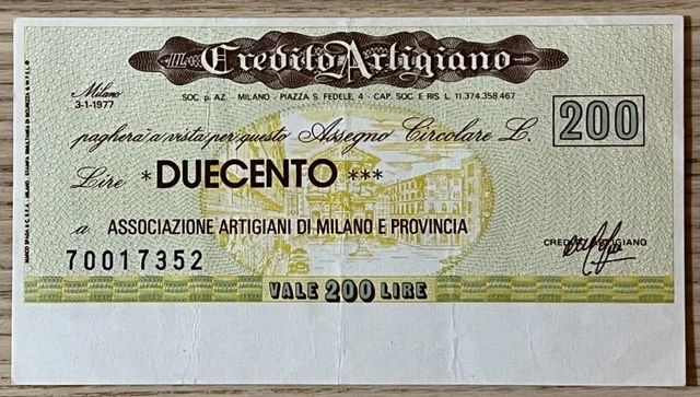 Miniassegni Credito Artigiano