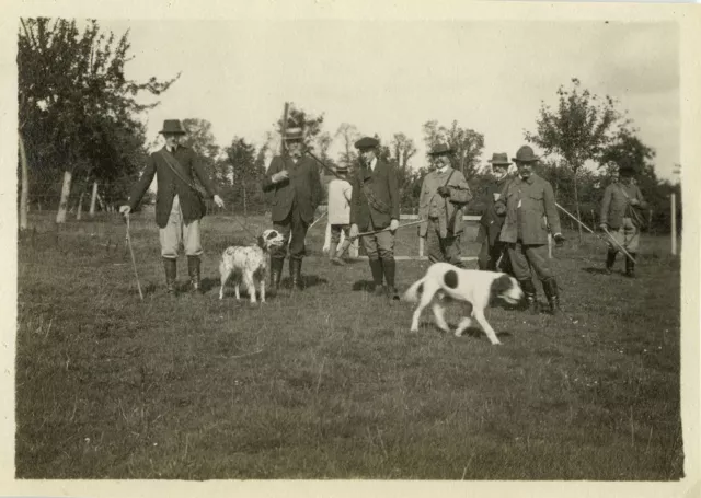 Photo Ancienne - Vintage Snapshot - Chasse Chasseur Chien - Hunting Dog 1909