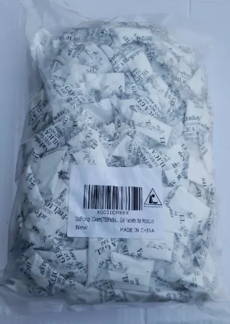 2 Gram (750 Packs) Moisture Absorber Silica Gel Desiccant Packets