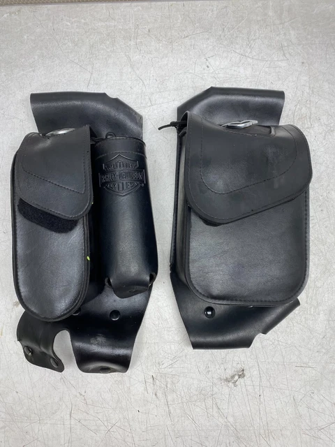 1998 Harley Flh Electra Glide Touring Leather Shock Bar Guard Storage Pocket OEM