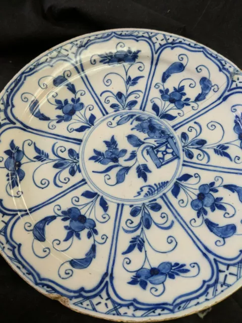 RARE  ANTIQUE 17/18thC DUTCH DELFT Plate  signs