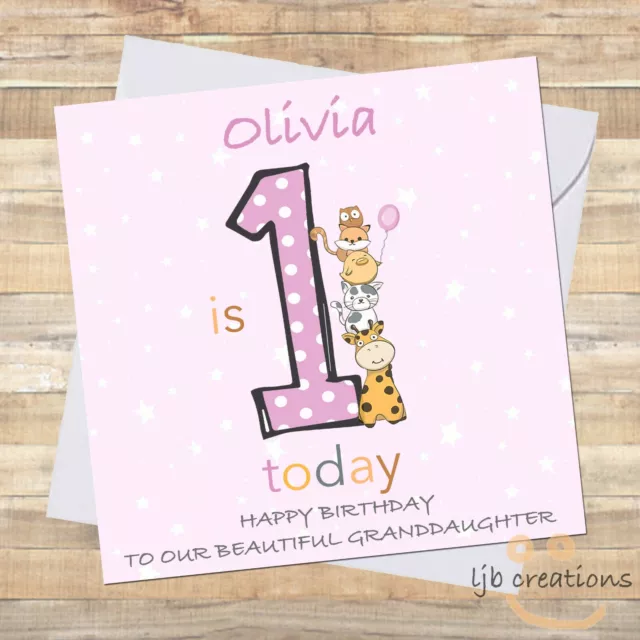Personalised 1st Birthday Card Daughter Granddaughter Niece Baby Girl Cute First