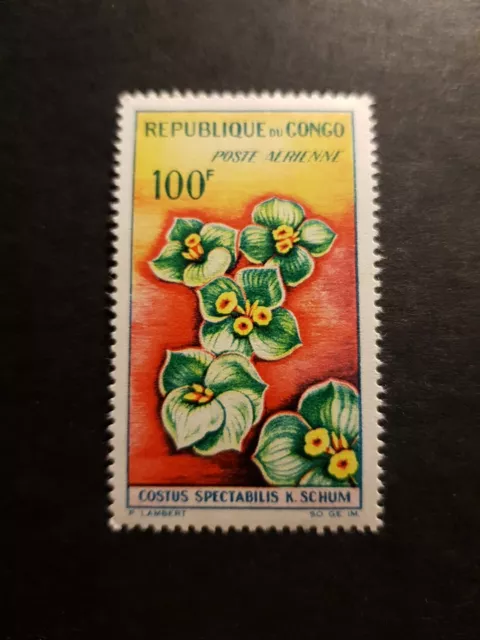 Stamp Congo Flora Flowers Post Aerial Pa N°8 New Luxury MNH 1963