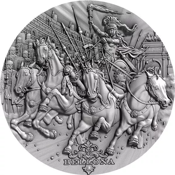 Bellona - Roman Gods 2 oz Silver Coin 2$ Niue 2018
