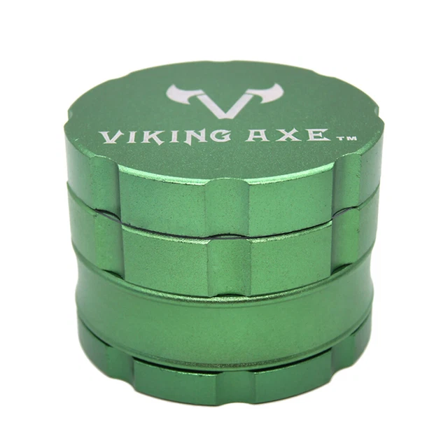 2.5" 63mm VIKING AXE 4 Piece Magnet All Parts Grinder w/ Box GREEN Color