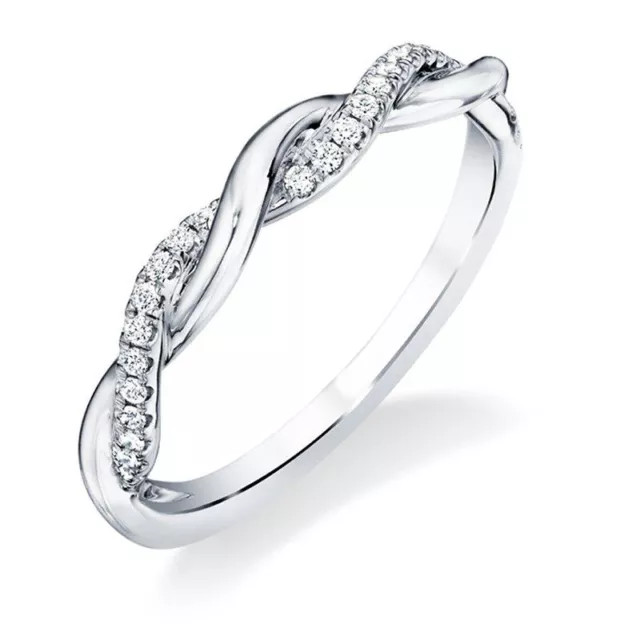 Fashion Women Infinity 925 Silver Filled Wedding Ring Cubic Zircon Ring Sz 6-10