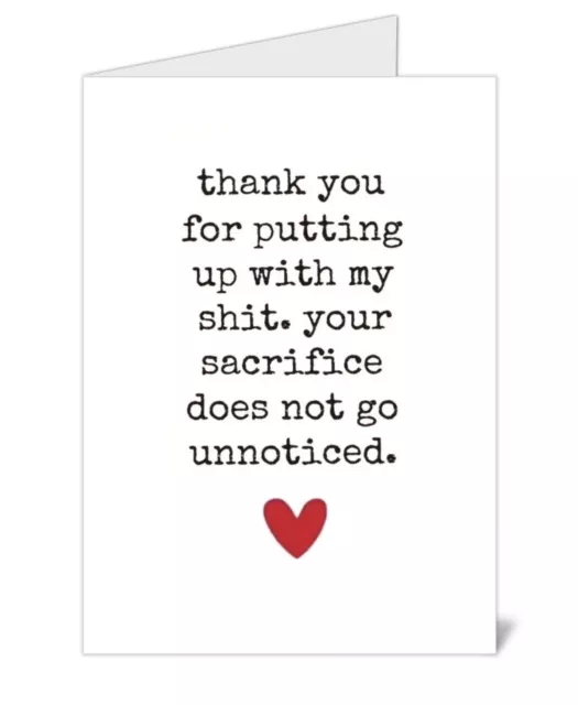 ❤️ Funny Greeting Card Anniversary Birthday CUTE HUMOR Husband Wife JUST BECAUSE