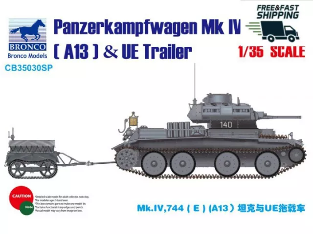 Bronco CB35030SP 1/35 Panzerkampfwagen MK IV.744(E) A13&UE Fuel Tank Trailer