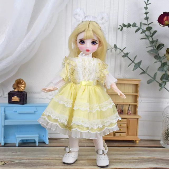 BJD Doll 30cm Movable Jointed 1/6 Fashion Dolls Toys for Girls Kids B-day Gift
