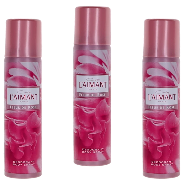 L'Aimant Fleur De Rosa Por Coty para Mujer Combo Pack : Cuerpo Deo Spray 7.8 (