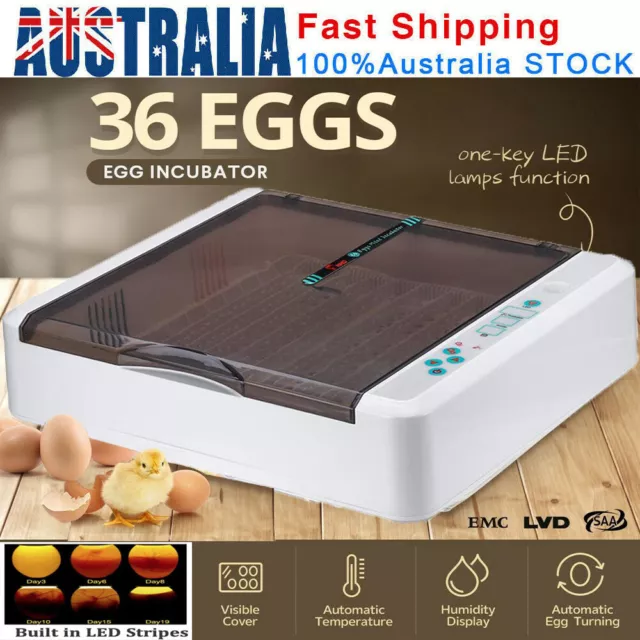 Egg Incubator Automatic Digital Turning Chicken Poultry 36-120 Eggs Hatcher LED